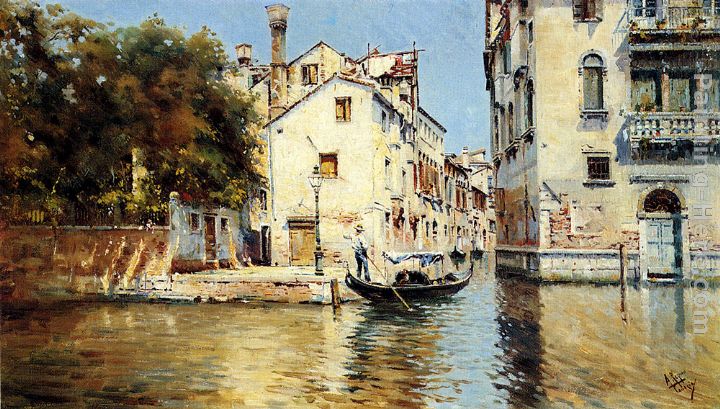 Venetian Canal Scene - Pic 1 painting - Antonio Reyna Venetian Canal Scene - Pic 1 art painting